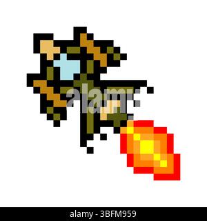 Avion de chasse dans le style pixel art Illustration de Vecteur