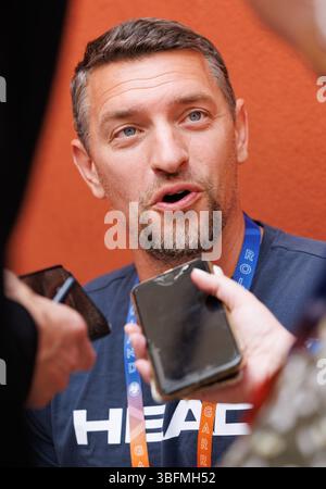 Paris, France. 02 juin 2025. Le joueur belge de tennis en fauteuil roulant Joachim Gerard a répondu à la presse lors du tournoi de Roland Garros French Open, à Paris, France, lundi 02 juin 2025. Le tournoi de cette année se déroule du 25 mai au 08 juin. BELGA PHOTO BENOIT DOPPAGNE crédit : Belga News Agency/Alamy Live News Banque D'Images
