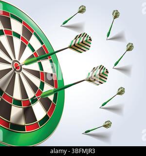 Jeux de fléchettes et de fléchettes, et jambes vert dégradé de couleur et avec fond abstrait Illustration de Vecteur