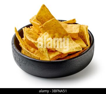 bol de tortilla bande nachos chips isolé sur fond blanc Banque D'Images