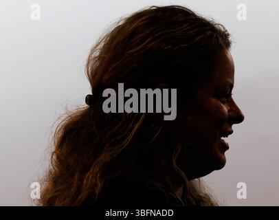 Paris, France. 02 juin 2025. L’ancienne joueuse de tennis belge Kim Clijsters photographiée lors d’une conférence de presse au tournoi de Roland Garros French Open, à Paris, France, lundi 02 juin 2025. Le tournoi de cette année se déroule du 25 mai au 08 juin. BELGA PHOTO BENOIT DOPPAGNE crédit : Belga News Agency/Alamy Live News Banque D'Images