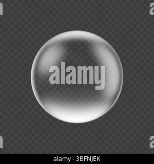 Illustration vectorielle de boule à bulles en verre transparent 3d réaliste isolée sur fond transparent Illustration de Vecteur