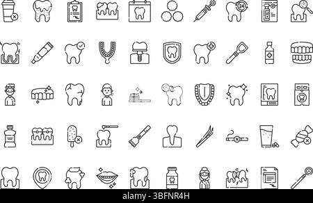 Icônes de soins dentaires icônes icône vectorielle simple. Modèle de conception de symbole d'illustration pour élément d'interface utilisateur mobile Web. Illustration de Vecteur