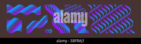 Gabarit dynamique abstrait avec rubans courbes ondulés. Design de couverture moderne. illustration vectorielle 3d pour brochure, affiche, présentation, flyer ou bannière. Illustration de Vecteur