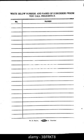 Cette page du Columbus Central Union Telephone Company Directory de 1906 contient une liste alphabétique des abonnés des ménages et des affaires aux services téléphoniques à Columbus, Ohio. Banque D'Images