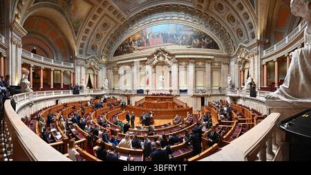 Lisbonne, Portugal. 03 juin 2025. La première session plénière de la XVIIe législature du Parlement portugais a lieu à l'Assemblée de la République à Lisbonne. Au cours de la session, les députés nouvellement élus prennent leurs fonctions et élisent le Président et les Vice-Présidents de l’Assemblée. Crédit : Ricardo Rocha/Alamy Live News Banque D'Images