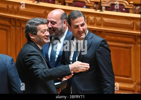 Lisbonne, Portugal. 03 juin 2025. La première session plénière de la XVIIe législature du Parlement portugais a lieu à l'Assemblée de la République à Lisbonne. Au cours de la session, les députés nouvellement élus prennent leurs fonctions et élisent le Président et les Vice-Présidents de l’Assemblée. Crédit : Ricardo Rocha/Alamy Live News Banque D'Images