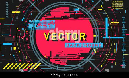 Fond futuriste Cyberpunk Tech. Bannière de technologie numérique Illustration de Vecteur