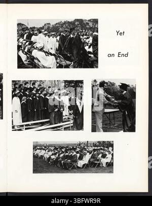 Une page tirée de l'annuaire 1980 de l'école secondaire Edgewood, présentant des portraits plus âgés, des photos franches et des instantanés de divers événements scolaires. Cet annuaire saisit l'essence de l'expérience de l'école secondaire 1980 à Edgewood. Banque D'Images