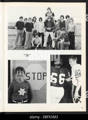 La page 107 de l'annuaire image 1974 présente d'autres portraits d'élèves et photos de groupe, ainsi que les faits saillants des événements scolaires qui ont marqué l'année scolaire 1974. Banque D'Images