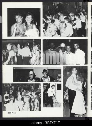 La page 170 de l'annuaire « The image » de 1988 de l'Edgewood High School présente des images d'assemblées scolaires et d'autres événements étudiants importants. La page fournit un enregistrement de l'expérience collective des étudiants à Edgewood au cours de cette année. Banque D'Images