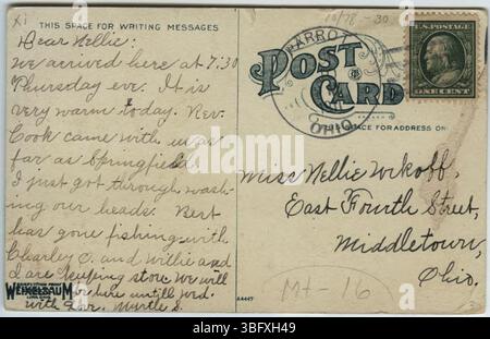 Une photographie colorisée de 1911 du Soldiers and Sailors Monument au cimetière de Greenlawn à Columbus, Ohio. Ce monument rend hommage au personnel militaire qui a servi pendant la guerre de Sécession. Banque D'Images