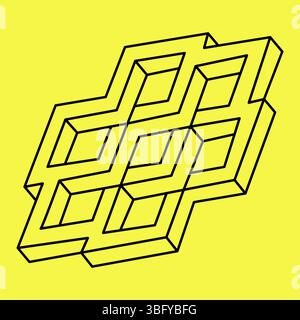 Formes impossibles. Logo d'entreprise de figure créative. Illustration vectorielle. Illusion d'optique. Illustration de Vecteur