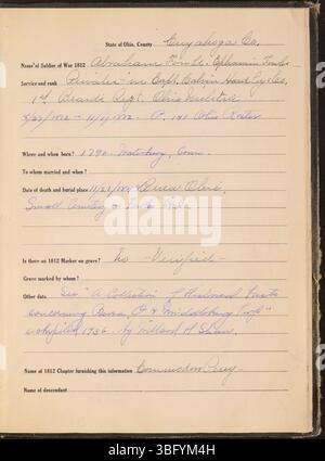 Ce volume sert de guide de référence pour identifier les lieux de sépulture de la guerre de 1812 soldats de l'Ohio. Il fournit des renseignements détaillés sur les emplacements des cimetières et les monuments commémoratifs des anciens combattants. Banque D'Images