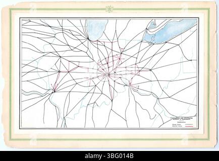 Un volume de 1918 par la Chambre de commerce d'Indianapolis, analysant les conditions économiques d'Indianapolis avec des cartes, des graphiques, et une vue panoramique du centre-ville d'Indianapolis. Banque D'Images