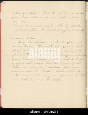 La page 55 comprend des instructions manuscrites sur la conservation des aliments, y compris les méthodes de mise en conserve et de séchage. Banque D'Images