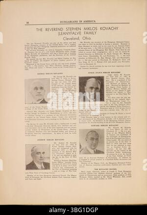 Ce volume célèbre le 50e anniversaire du journal Szabadsag, le quotidien hongrois le plus ancien et le plus important des États-Unis, et met en lumière les contributions des immigrants hongrois. Il a été publié le 12 novembre 1941 à Cleveland. Banque D'Images