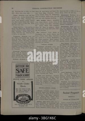 Ce numéro de l'Indiana construction Recorder, daté du 11 juin 1927, fournit des renseignements sur les associations locales de construction, les matériaux et fournitures de construction, les annonces, les contrats attribués et les projets en cours dans l'Indiana. Banque D'Images