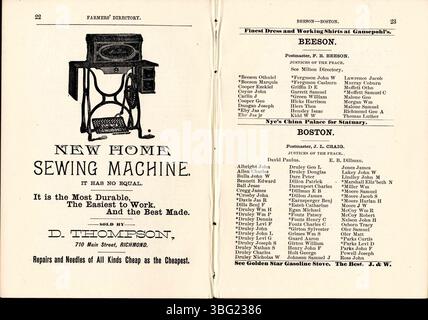 Cette page du répertoire 1884 des agriculteurs du comté de Wayne présente des renseignements sur le volume 1 (agriculteurs du comté de Wayne) et le volume 2 (villages du comté de Preble, biographies et détails du répertoire). Banque D'Images