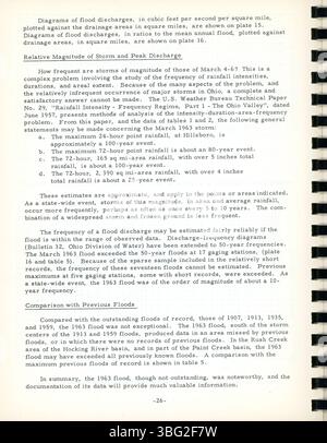 L'inondation de mars 1963 dans l'Ohio est un événement majeur dans l'histoire de l'État, avec de lourds dommages aux maisons et aux infrastructures. Plus de 3 000 maisons ont été touchées et plus de 5 000 personnes ont dû évacuer. Les crues soudaines de juin 1963 ont aggravé la situation, laissant un héritage de destruction. Banque D'Images