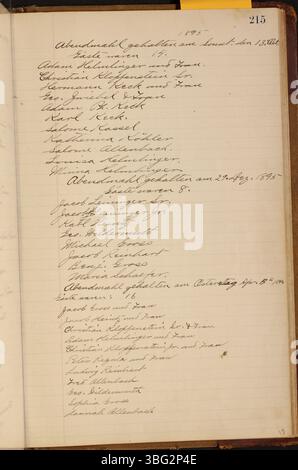 Les 1883-1919 documents officiels de l'église luthérienne Mark dans le canton de Clay, comté d'Auglaize, Ohio, documentent les baptêmes et d'autres événements clés de l'église. Ces documents sont rédigés en allemand et en anglais. Banque D'Images