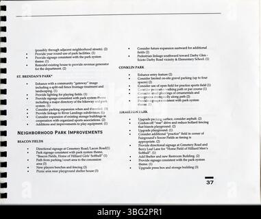 Cette section du Plan directeur global de 1993 pour les loisirs et les parcs Hilliard met l’accent sur l’expansion des programmes récréatifs, en mettant l’accent sur l’amélioration de l’accès et de l’inclusivité pour tous les résidents de la ville. Banque D'Images