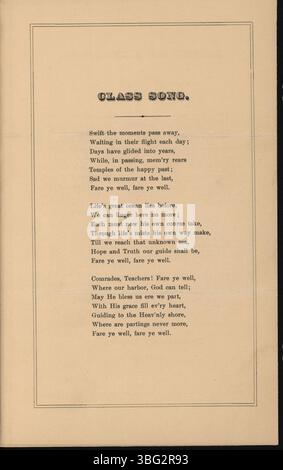 Ce programme de 1879 détaille le 29e début annuel de Columbus High School, prévu pour le 26 juin 1879. Le Central High School, créé en 1862, est le premier lycée de Columbus. Le programme met en lumière l'histoire de l'école, son rôle dans l'éducation et la première classe de diplômés. L'école est devenue la High School of commerce en 1911 et a fermé en 1924. Banque D'Images