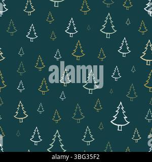 Modèle sans couture avec arbres de Noël dessinés à la main. Sapins esquissés. Éléments de gribouillage pour les vacances d'hiver. Illustration vectorielle Illustration de Vecteur