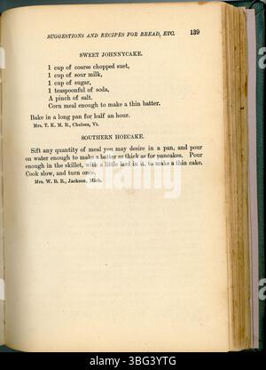 Ce nouveau livre de cuisine pour femmes de ménage de 1883 contient près de 1 000 recettes et conseils domestiques pour les ménagères de la fin du XIXe siècle. Il fournit des instructions détaillées sur les méthodes de cuisson, la manipulation des ingrédients et la gestion efficace des tâches de cuisine. Banque D'Images