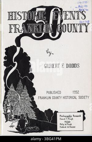 Cette brochure de 1952, publiée par la Franklin County Historical Society, énumère 50 événements importants dans l'histoire du comté de Franklin, Ohio, en se concentrant sur les moments clés de l'histoire de Columbus. Banque D'Images