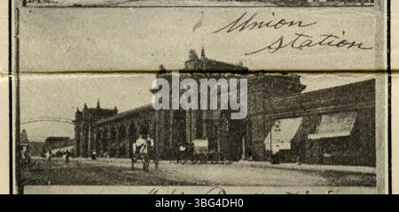 Carte postale historique de Columbus, Ohio, vue à vol d'oiseau de 1908, montrant la densité des bâtiments de la ville, la conception des rues et la structure urbaine globale. Banque D'Images