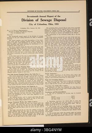Cette page du rapport annuel 1924 de la ville de Columbus met en évidence les recettes et les débours, et comprend des sommaires financiers ministériels supplémentaires pour l'année. Banque D'Images