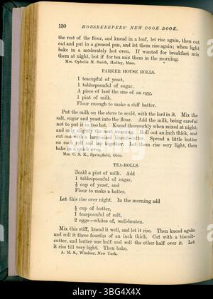 Ce nouveau livre de cuisine pour femmes de ménage de 1883 propose près de 1 000 recettes ainsi que des conseils pratiques pour les ménagères de la fin du XIXe siècle. Le livre fournit des instructions détaillées sur les méthodes de cuisson, la préparation des repas et la gestion efficace d'une cuisine domestique. Banque D'Images