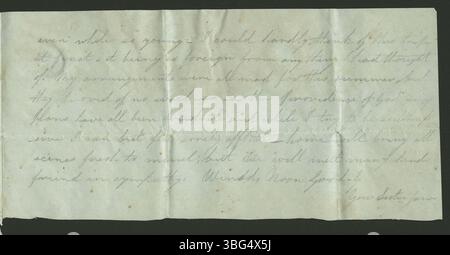 Dans cette lettre du 11 juin 1852, Jane Coulter écrit à Almyra Brown à propos des affaires quotidiennes, des mises à jour familiales et des réflexions personnelles. Banque D'Images