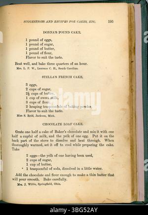La page 196 du 1883 Housekeepers New Cook Book détaille les pratiques de préparation des aliments et les conseils ménagers pertinents pour la vie domestique à cette époque. Banque D'Images