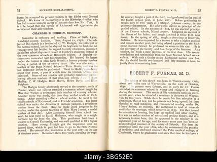 La page 52 du *Wayne County Farmers Directory* de 1884 se poursuit avec le volume 1 des listes d'agriculteurs du comté de Wayne, Indiana, et le volume 2, qui contient des croquis et des biographies de résidents locaux et des répertoires de certaines parties du comté de Preble, Ohio. Banque D'Images