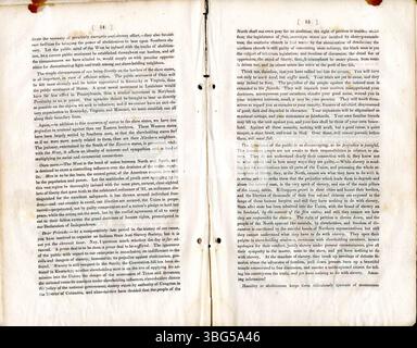 Actes de la convention de l'Indiana de 1838 pour former une société anti-esclavagiste. Le document comprend la constitution et un discours, décrivant la fondation de la société d'État anti-esclavage à Milton, dans le comté de Wayne, Indiana. Banque D'Images