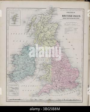 Un atlas illustré de J.H. Colton, publié en 1860 à des fins éducatives, fournissant des cartes du monde complètes pour soutenir la géographie de l’école américaine de Colton. Banque D'Images