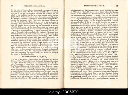 La page 51 de 1884 *Wayne County Farmers Directory* contient des listes de Wayne County, Indiana Farmers et des croquis, des biographies et des répertoires de village du volume 2, couvrant également des parties du comté de Preble, Ohio. Banque D'Images