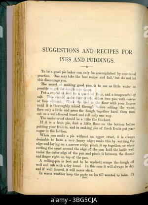 The Housekeepers New Cook Book de 1883 présente près de 1 000 recettes et des conseils pratiques pour les femmes de ménage de la fin du XIXe siècle. Il couvre les techniques de cuisson, l'utilisation des ingrédients et la gestion efficace de la cuisine. Banque D'Images