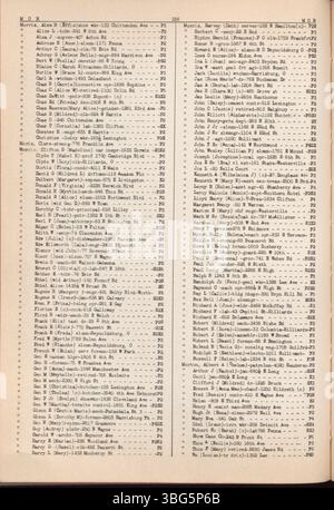 Cette page du Livre rouge de la ville de Columbus 1942-1943 présente les rapports de crédit des citoyens du comté de Franklin, détaillant les noms, les professions, les adresses et les cotes de crédit. Banque D'Images