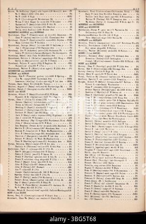 Cette page du Livre rouge de la ville de Columbus 1942-1943 contient des informations sur la solvabilité des citoyens du comté de Franklin, énumérant leurs noms, professions, adresses et cotes de crédit. Banque D'Images