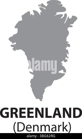 Carte transparente haute résolution du Groenland (Danemark) Illustration de Vecteur