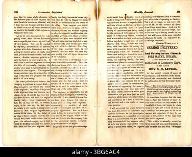 Le numéro de décembre 1868 de la Brotherhood of locomotive Engineer's Monthly Journal présente des mises à jour de la division et des articles sur les intérêts des mécaniciens de locomotive, y compris des rapports sur les développements ferroviaires locaux et nationaux. Banque D'Images