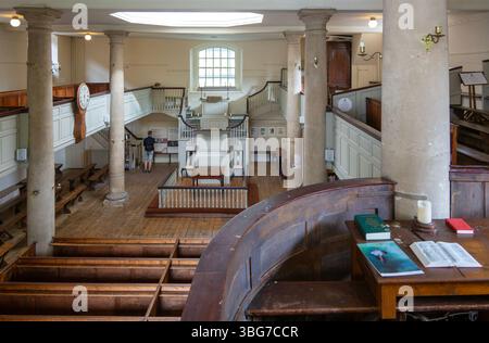 Intérieur de la chapelle et du musée New Room de John Wesley, Bristol, Angleterre, Royaume-Uni, Banque D'Images