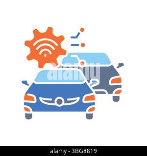 Icône plate couleur de navigation AI pour les projets numériques et d'impression. Icônes nettes minimales pour les applications et les sites Web. Icônes simples modernes pour UI UX et branding Illustration de Vecteur