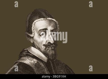 Pape Alexandre VII, Alessandro VII, Alexandre VII, Alejandro VII, né Fabio Chigi, 1599 – 1667, souverain des États pontificaux de 1655 jusqu'à sa mort en 1667, édité numériquement d'après un tableau de Giovanni Battista Gaulli Banque D'Images