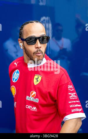Montmelo, Espagne, 01 juin 2025, Lewis Hamilton, du Royaume-Uni, concourt pour Ferrari. La journée du Grand Prix d'Espagne 2025, qui se déroule à Montmelo, en Espagne. Crédit : Michael Potts/Alamy Live News Banque D'Images