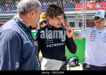 Montmelo, Espagne, 01 juin 2025, Andrea Kimi Antonelli, originaire d'Allemagne, concourt pour Mercedes. La journée du Grand Prix d'Espagne 2025, qui se déroule à Montmelo, en Espagne. Crédit : Michael Potts/Alamy Live News Banque D'Images