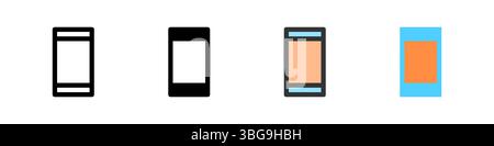Icône définie pour l'orientation portrait. Idéal pour les applications ou les paramètres d'affichage. Illustration de Vecteur